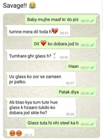Baby mughay maaf kar do aur glass - Whatsapp chat